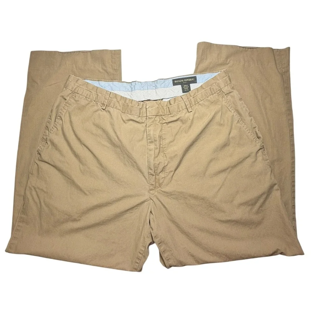 Banana Republic Chinos Mens 38/32 Khaki Straight Leg Cotton Pants